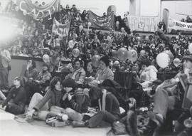 Front row view of audience in the University of Toronto's Convocation Hall attending the 1978 Tor...