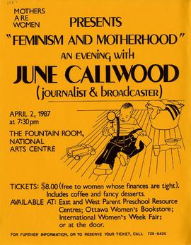 "Feminism and motherhood" an Evening with June Callwood