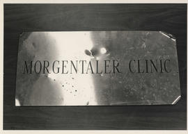 Plaque lying on table for Toronto Morgentaler Clinic at [Canadian Women's Movement Archives (CWMA...