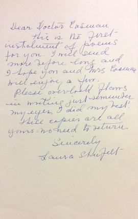 Letter from Laura Shufelt to Dr. Herb Cosman