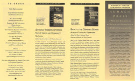 Sumach Press' Women's Issues Publishing Program flyer