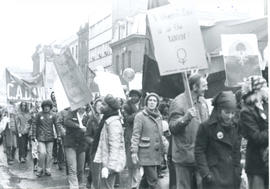 Group of people participating at the 1978 Toronto International Women's Day (IWD) rally, Ontario