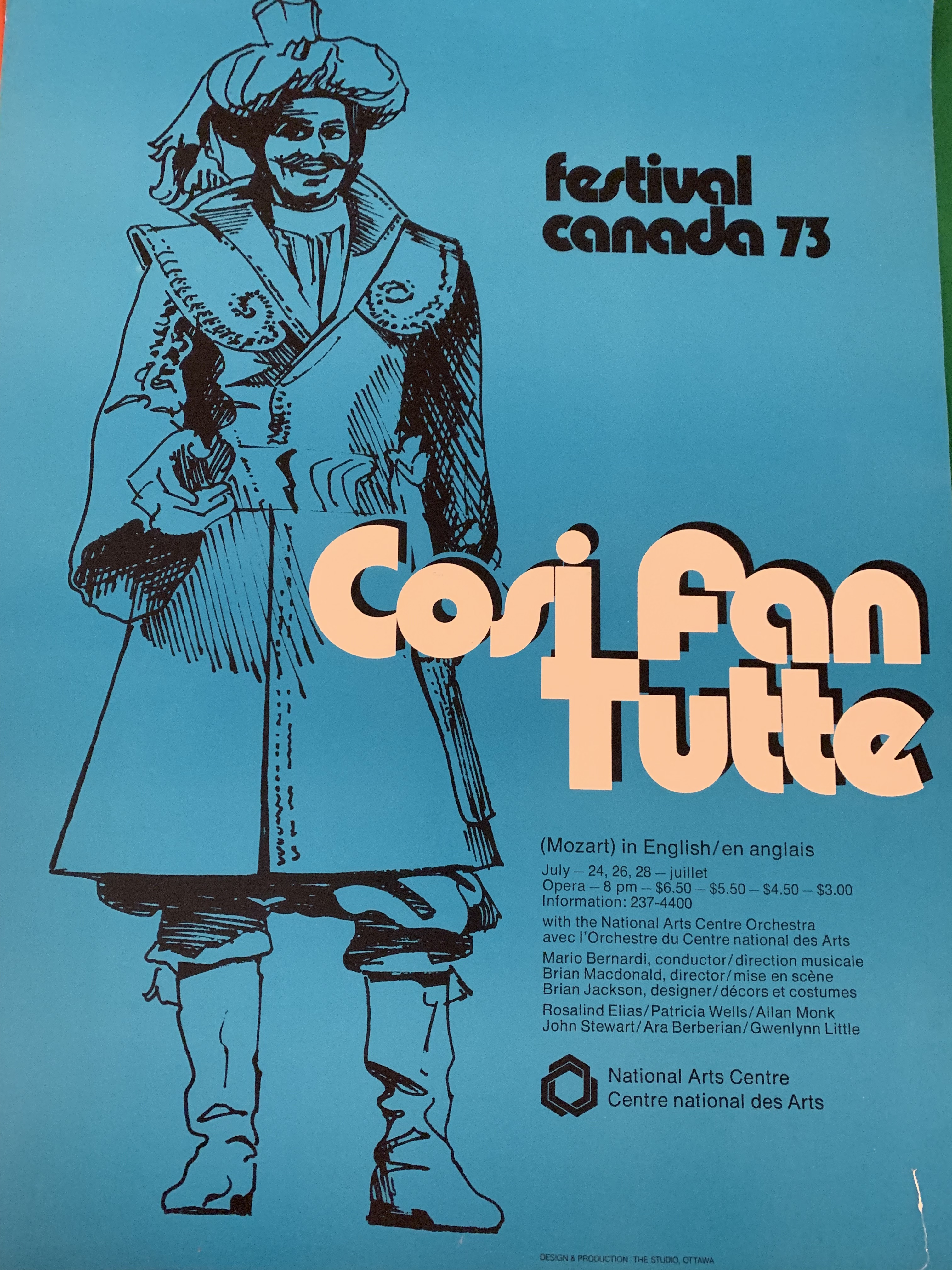 Poster: W. A. Mozart's "Cosi tutte" for Festival Canada, 1973 Linking Culture(s)